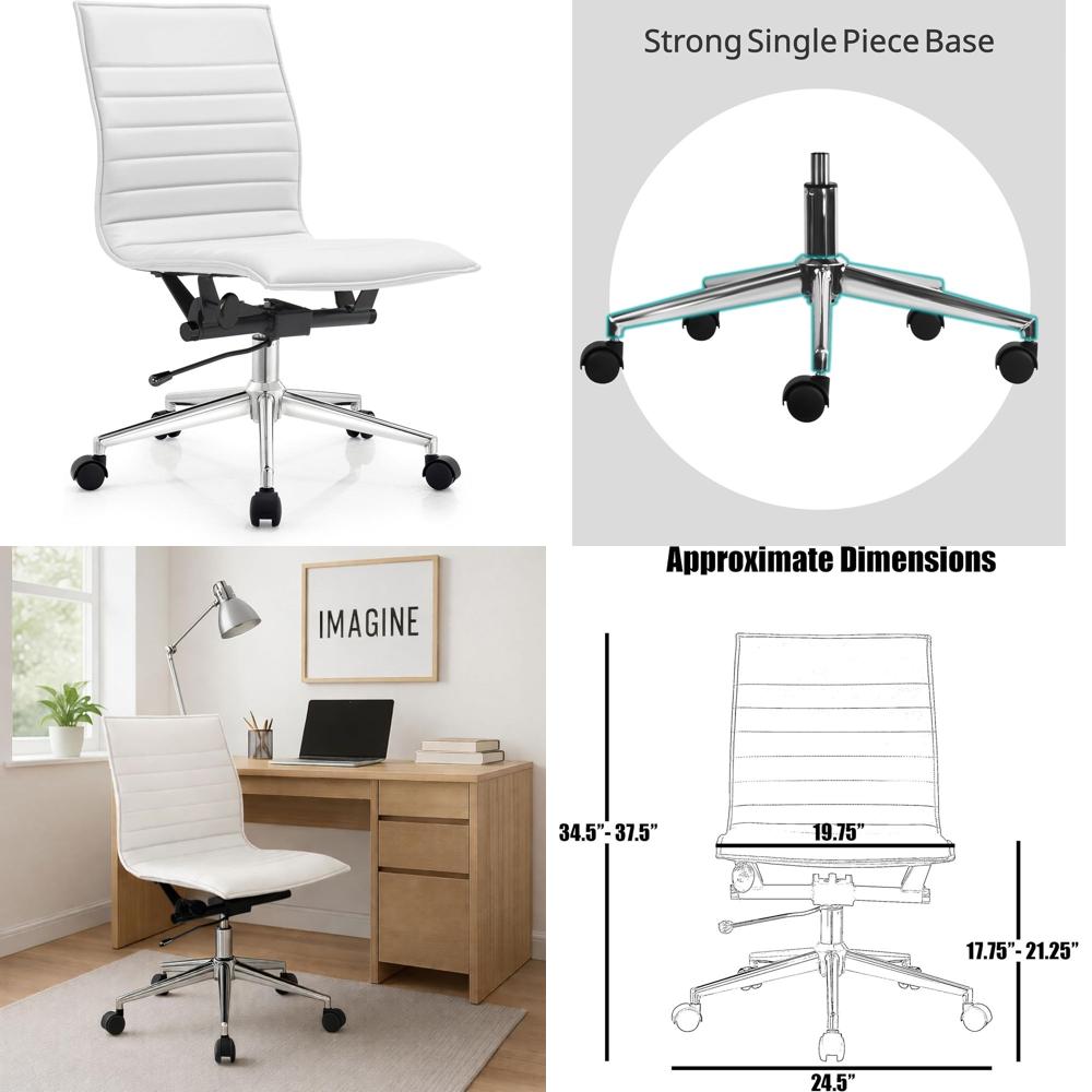 Woodworking Desk Chair - Silla de escritorio acolchada de cuero