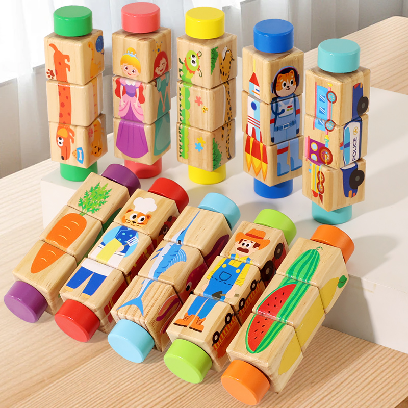Woodworking Game - 1 unidad de rompecabezas giratorio de