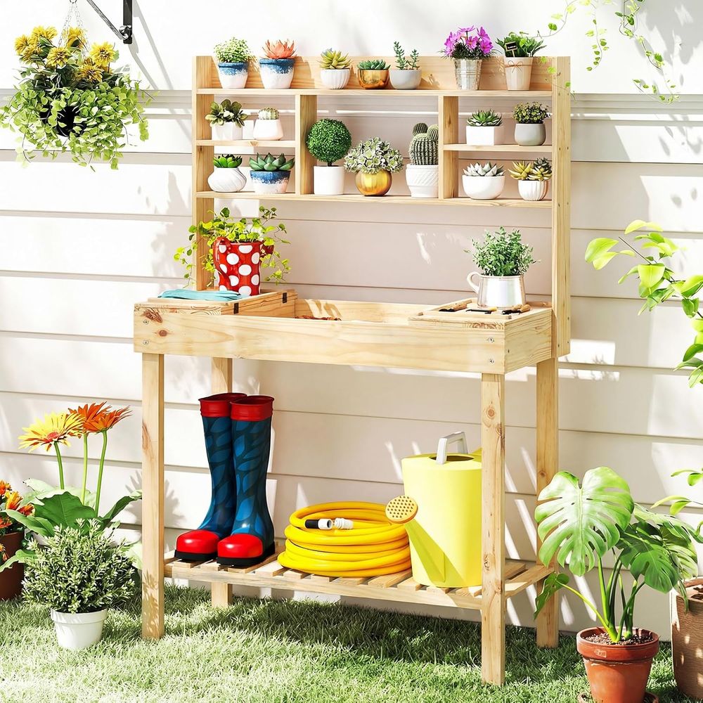 Workbench Woodworking - Mesa de trabajo para jardinería, banco