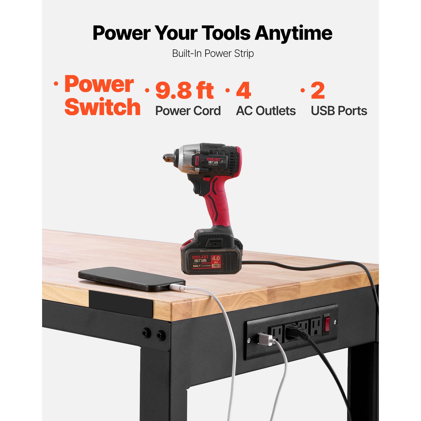 Mesa de trabajo de altura ajus - Workbench Woodworking reseña y precio