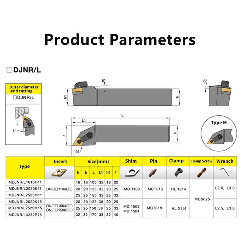 MDJNR1616 MDJNR2020 MDJNR2525  - Parting Tool Lathe reseña y precio
