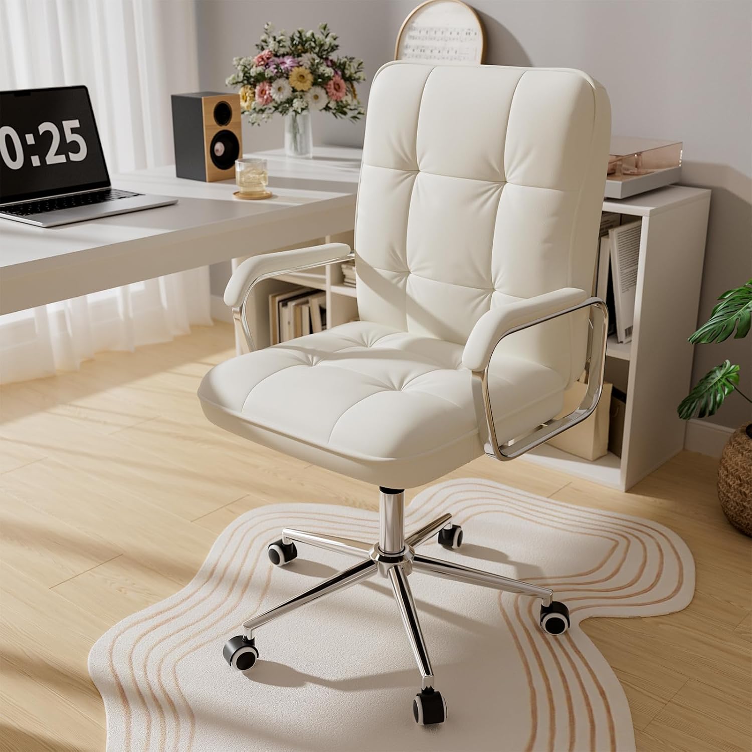 Silla de Oficina de Cuero con  - Woodworking Desk Chair reseña y precio